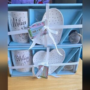 Mother of the Groom/Bride Gift Set with Mug and Heart Dish And Tea Infuser